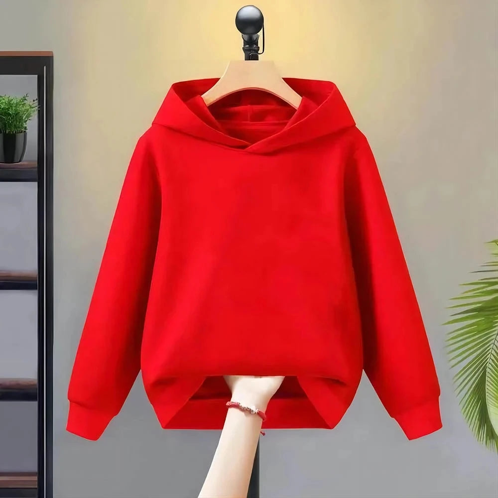 Solid color Children's Hoodies Clothing 3-12 year Boy Girls Casual Toddle tops Coat Spring Autumn Sweatshir White, Black, Red
