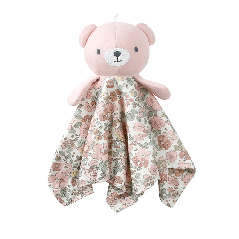2025 Spring Newborn Baby Boy Girl Romper Infant Knotted Sleep Gown with Bear Dolls Hand Anti-Kicking Printed Cotton Casual Bag