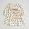 Spring Autumn Kids Baby Girls Long Sleeve Sweet Flower Printing Princess Dress Casual Baby Girls Dress Children Clothes Dress