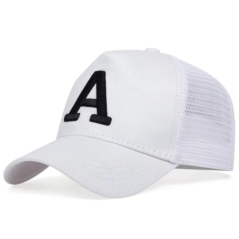 Fashion A Letter Embroidery Baseball Net Caps Spring and Summer Outdoor Adjustable Casual Hats Sunscreen Hat