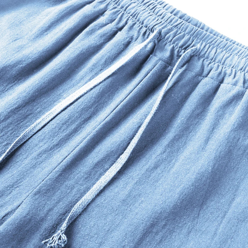 Men's Cotton Linen Cargo Pants Male Spring and Autumn Breathable Solid Color Multiple pockets Trousers Fitness Streetwear S-3XL