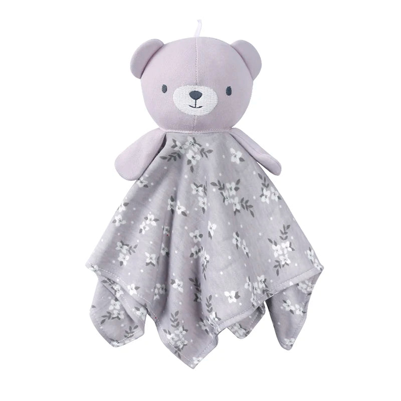 2025 Spring Newborn Baby Boy Girl Romper Infant Knotted Sleep Gown with Bear Dolls Hand Anti-Kicking Printed Cotton Casual Bag