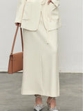 YERMORA Women Two Pieces Set White Bandage Elegant Blazer V-neck Long Sleeve Fashion Skirt Tide Spring Autumn 2025 New A826