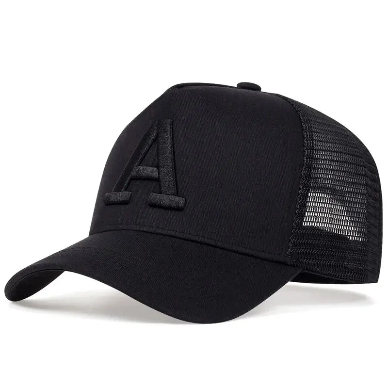Fashion A Letter Embroidery Baseball Net Caps Spring and Summer Outdoor Adjustable Casual Hats Sunscreen Hat