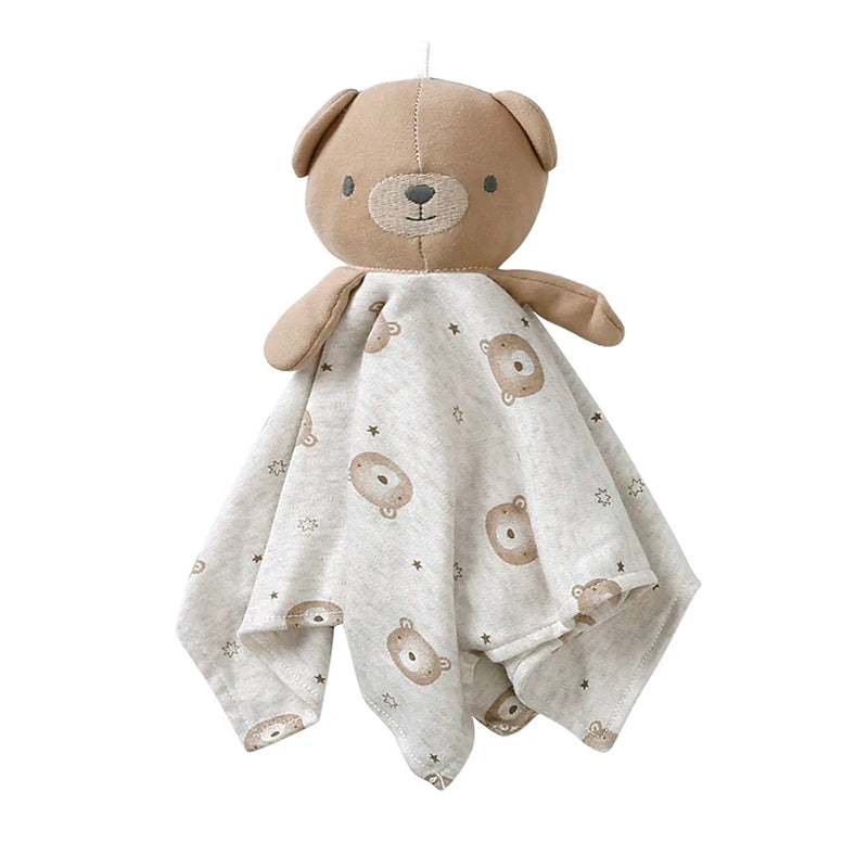2025 Spring Newborn Baby Boy Girl Romper Infant Knotted Sleep Gown with Bear Dolls Hand Anti-Kicking Printed Cotton Casual Bag