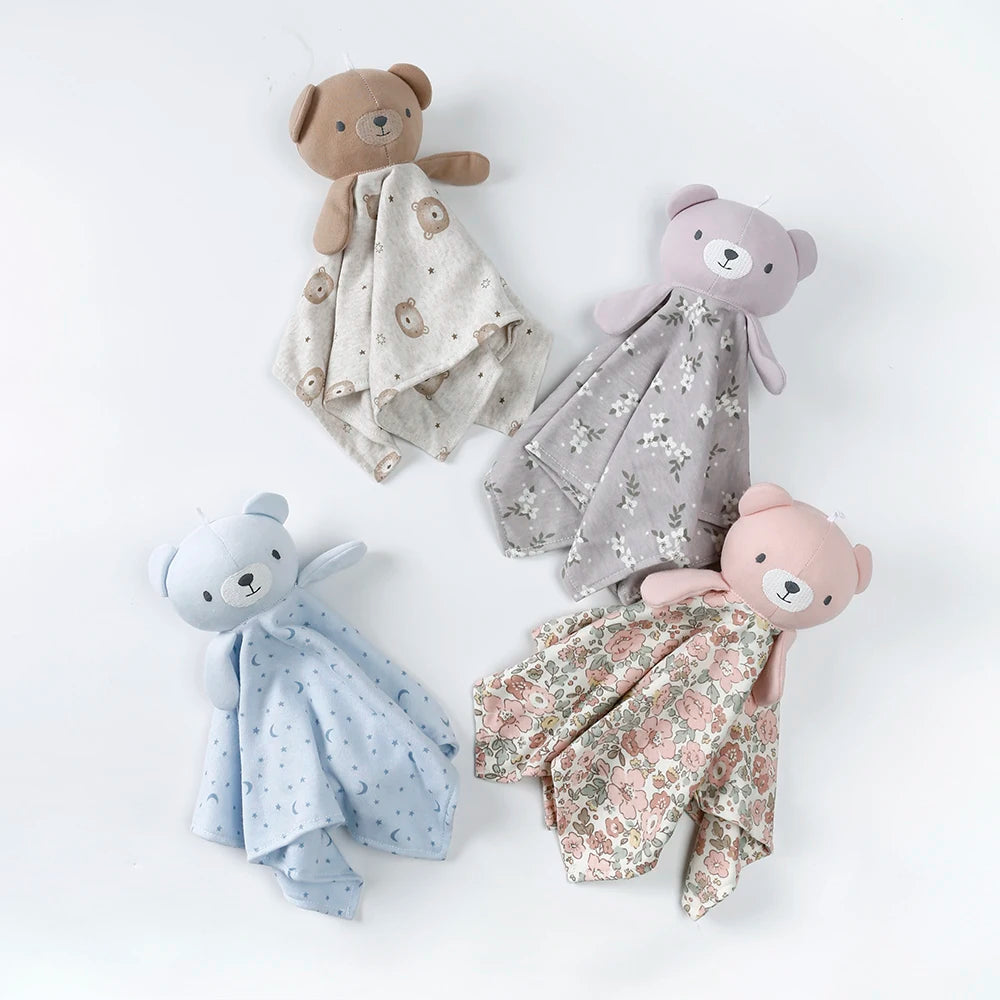 2025 Spring Newborn Baby Boy Girl Romper Infant Knotted Sleep Gown with Bear Dolls Hand Anti-Kicking Printed Cotton Casual Bag